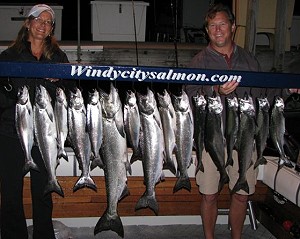 Specializing in Lake Michigan Trout and Salmon Charter Fishing Adventures from Waukegan Illinois for the Chicago, Waukegan and Winthrop Harbor areas